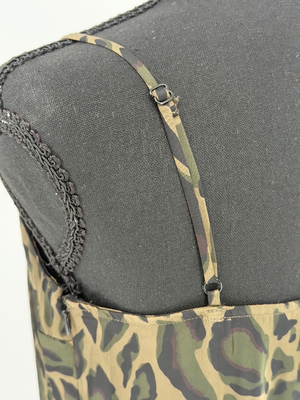 Steve Madden Green Leopard Print Asymmetrical Slip Dress | Ruffle Hem Small - Picture 7 of 14